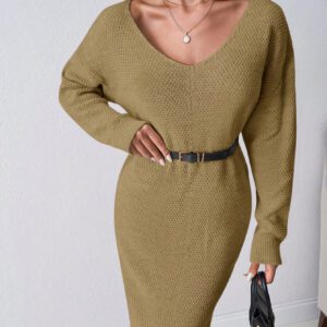 SHEIN Tall Robe pull midi moulante à ourlet asymétrique à l'épaule