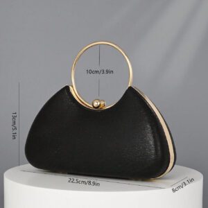 Sac embrayage de soirée en métal de luxe pour femme OpulAura, sac à main élégant pour soirées, embrayage formel brillant pour robes, convient aux occasions formelles comme les mariages, les galas, les anniversaires, demoiselles d'honneur, parfait pour les fêtes, les mariages, les dîners/banquets, s'assortissant avec les robes de fête, les robes de soirée et les robes à paillettes, parfaitement assorti avec les tenues du Nouvel An, excellemment assorti avec les robes de fête pour femmes, sacs de fête tendance, parfait pour les fêtes, les mariages, les galas, les dîners/banquets
