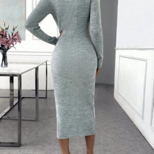 SHEIN Robe maxi moulant avec détails de fleurs 3D