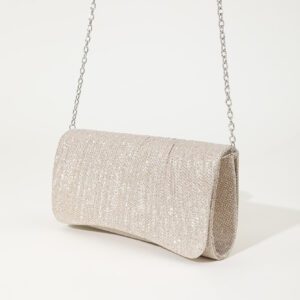 Sac D'embrayage À Paillettes Mini Plissé Brillant, Élégant Et Exquis Pour Les Soirées, Les Danses, Les Mariages, Les Sacs De Dîner, Les Sacs De Soirée Pour Filles, Femmes. Parfait Pour Les Fêtes, Les Mariages, Les Bals, Les Dîners / Banquets, Le Meilleur Cadeau Pour Les Femmes