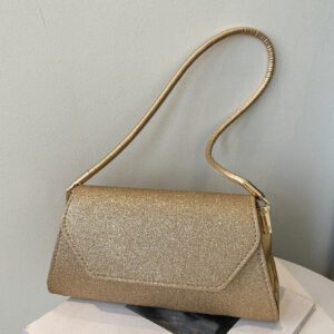 Paillettes De Luxe Silencieuses, Élégante, Exquise Et Élégante, Scintillante, Minimaliste À Rabat De Forme Carrée, Sac De Soirée En Argent Brillant Pour Fille De Soirée, Femme, Mariée, Parfait Pour Fête, Mariage, Bal, Dîner / Banquet
