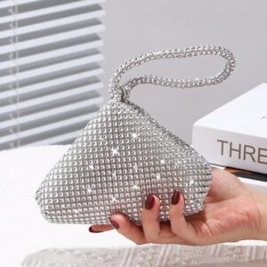 Glamour Paillettes Bling, Paillettes, Luxe, Mini Pochette en Strass Étincelant pour Femme Brillante, Convient pour Mariage, Fête, Danse, Anniversaire, Cadeau, Trousse de Maquillage, Sac de Soirée, Sac de Dîner pour Fêtarde, Femme, Mariée