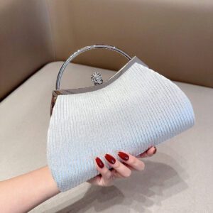 Brillant, Glamour, Élégante 1 pièce Sac de soirée plissé en métal décoré de strass, convient pour les fêtes, les mariages, les dîners, les banquets, idéal pour les filles et femmes pour les fêtes, les mariages, les bals, les dîners / banquets, meilleur cadeau pour les femmes