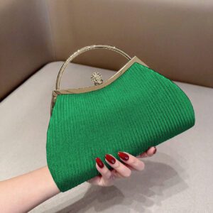 Brillant, Glamour, Élégante 1 pièce Sac de soirée plissé en métal décoré de strass, convient pour les fêtes, les mariages, les dîners, les banquets, idéal pour les filles et femmes pour les fêtes, les mariages, les bals, les dîners / banquets, meilleur cadeau pour les femmes