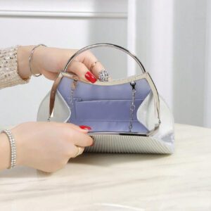 Brillant, Glamour, Élégante 1 pièce Sac de soirée plissé en métal décoré de strass, convient pour les fêtes, les mariages, les dîners, les banquets, idéal pour les filles et femmes pour les fêtes, les mariages, les bals, les dîners / banquets, meilleur cadeau pour les femmes