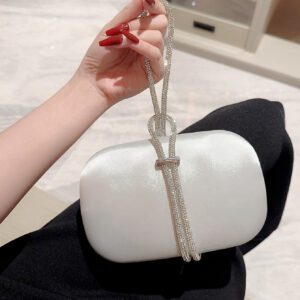 Sac Moonlit EveBag léger, baguette du soir décorée de diamants métalliques pour un look décontracté et professionnel, sac de soirée, sac de soirée en métal, sac glamour, élégant, exquis, silencieux de luxe avec des strass pour les soirées, les femmes, la mariée, parfait pour les fêtes et les dîners/banquets