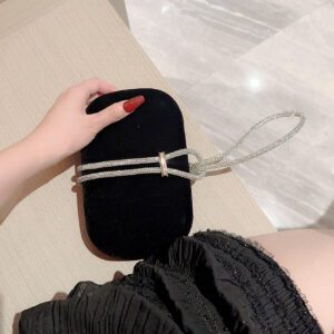 Sac Moonlit EveBag léger, baguette du soir décorée de diamants métalliques pour un look décontracté et professionnel, sac de soirée, sac de soirée en métal, sac glamour, élégant, exquis, silencieux de luxe avec des strass pour les soirées, les femmes, la mariée, parfait pour les fêtes et les dîners/banquets