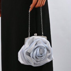 Élégant sac de soirée à fleurs de rose pour femme, blanc, pour occasions formelles, fêtes, mariage, habillage, avec bandoulière, sac à main de mariée pour la Saint-Valentin