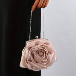 Élégant sac de soirée à fleurs de rose pour femme, blanc, pour occasions formelles, fêtes, mariage, habillage, avec bandoulière, sac à main de mariée pour la Saint-Valentin