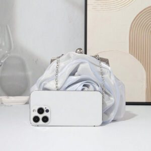 Élégant sac de soirée à fleurs de rose pour femme, blanc, pour occasions formelles, fêtes, mariage, habillage, avec bandoulière, sac à main de mariée pour la Saint-Valentin