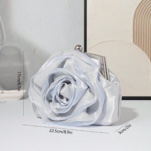 Élégant sac de soirée à fleurs de rose pour femme, blanc, pour occasions formelles, fêtes, mariage, habillage, avec bandoulière, sac à main de mariée pour la Saint-Valentin
