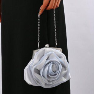 Élégant sac de soirée à fleurs de rose pour femme, blanc, pour occasions formelles, fêtes, mariage, habillage, avec bandoulière, sac à main de mariée pour la Saint-Valentin