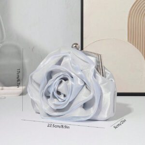 Élégant sac de soirée à fleurs de rose pour femme, blanc, pour occasions formelles, fêtes, mariage, habillage, avec bandoulière, sac à main de mariée pour la Saint-Valentin