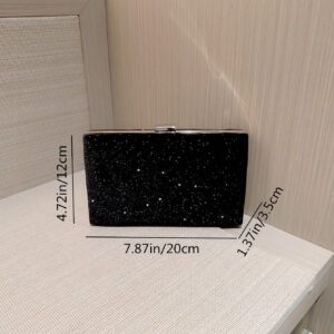 Sac de soirée Moonlit EveBag pour femmes en hiver, en velours et chaîne de strass brillants à la mode, parfait pour la discothèque, un banquet, une fête, un bal, une occasion formelle