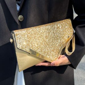 Sac Carré À Rabat En Paillettes De Luxe, Élégant, Exquis, Luxueux, Brillant Et Orné De Bijoux En Métal Pour Sac De Soirée, De Dîner Pour Fille De Fête, Femme, Mariée. Parfait Pour Les Soirées, Les Mariages, Les Bals, Les Dîners/banquets