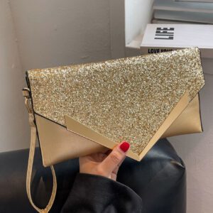Sac Carré À Rabat En Paillettes De Luxe, Élégant, Exquis, Luxueux, Brillant Et Orné De Bijoux En Métal Pour Sac De Soirée, De Dîner Pour Fille De Fête, Femme, Mariée. Parfait Pour Les Soirées, Les Mariages, Les Bals, Les Dîners/banquets