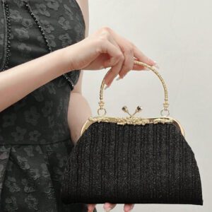 Sac pochette élégant et poignée supérieure pour femme SIIZA bleu, sac pochette scintillant/chic/sac bandoulière chaîne pour soirée/fête/voyage