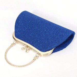 Sac pochette élégant et poignée supérieure pour femme SIIZA bleu, sac pochette scintillant/chic/sac bandoulière chaîne pour soirée/fête/voyage