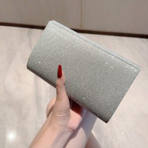 Sac de soirée Moonlit EveBag Glamour, élégant, exquis, silencieux de luxe paillettes, Mini enveloppe brillante styliste, élégant, brillant avec empiècement froncé détail scintillant pour fête, parfait sac de mariée pour mariage, bal et événements de fête , sac de soirée pour fille de fête, femme