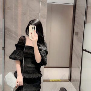 Sac de soirée Moonlit EveBag Glamour, élégant, exquis, silencieux de luxe paillettes, Mini enveloppe brillante styliste, élégant, brillant avec empiècement froncé détail scintillant pour fête, parfait sac de mariée pour mariage, bal et événements de fête , sac de soirée pour fille de fête, femme