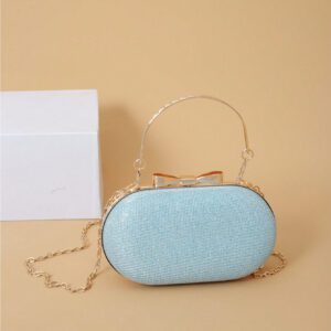 Sac de soirée doré portable glamour et pailleté en métal miniature pour femmes. Sac à main élégant pour mariage, porté à l'épaule