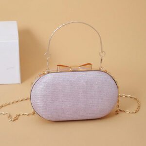 Sac de soirée doré portable glamour et pailleté en métal miniature pour femmes. Sac à main élégant pour mariage, porté à l'épaule