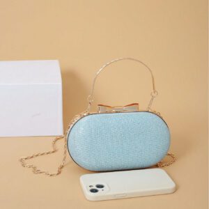 Sac de soirée doré portable glamour et pailleté en métal miniature pour femmes. Sac à main élégant pour mariage, porté à l'épaule