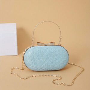 Sac de soirée doré portable glamour et pailleté en métal miniature pour femmes. Sac à main élégant pour mariage, porté à l'épaule