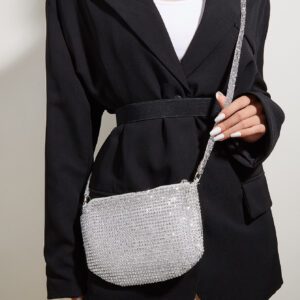 Sac à main à paillettes Vincy avec décoration étincelante en strass, peut être utilisé en bandoulière ou tenu à la main. Sac à main pour femmes à la mode et polyvalent