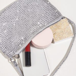 Sac à main à paillettes Vincy avec décoration étincelante en strass, peut être utilisé en bandoulière ou tenu à la main. Sac à main pour femmes à la mode et polyvalent