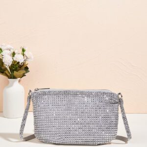 Sac à main à paillettes Vincy avec décoration étincelante en strass, peut être utilisé en bandoulière ou tenu à la main. Sac à main pour femmes à la mode et polyvalent