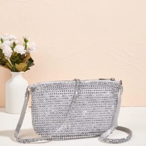 Sac à main à paillettes Vincy avec décoration étincelante en strass, peut être utilisé en bandoulière ou tenu à la main. Sac à main pour femmes à la mode et polyvalent