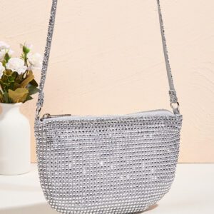 Sac à main à paillettes Vincy avec décoration étincelante en strass, peut être utilisé en bandoulière ou tenu à la main. Sac à main pour femmes à la mode et polyvalent