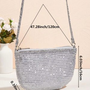 Sac à main à paillettes Vincy avec décoration étincelante en strass, peut être utilisé en bandoulière ou tenu à la main. Sac à main pour femmes à la mode et polyvalent