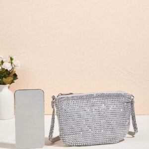Sac à main à paillettes Vincy avec décoration étincelante en strass, peut être utilisé en bandoulière ou tenu à la main. Sac à main pour femmes à la mode et polyvalent