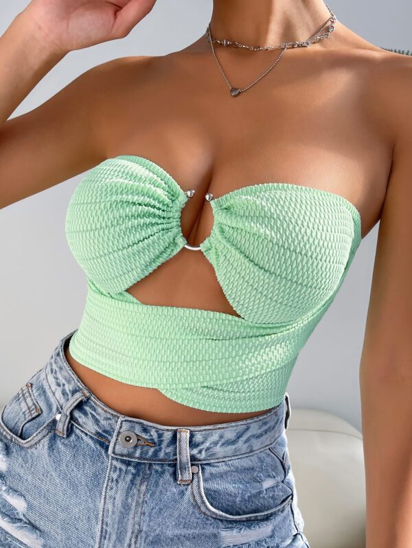 SHEIN Raffinéa Top bandeau à lien anneau découpe croisé à nœud – Image 12