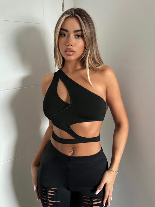 SHEIN ICON Top Court Asymétrique Découpé