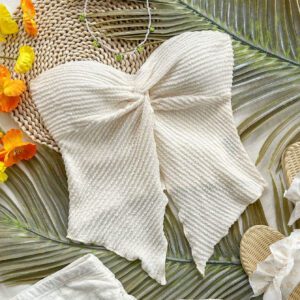 SHEIN Dreamara 1 pièce Débardeur asymétrique à torsion devant en tricot texturé abricot, style vacances pour femmes