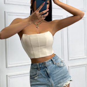 SHEIN Raffinéa Top bandeau court unicolore