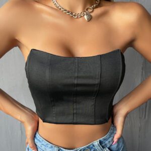 SHEIN Raffinéa Top bandeau court unicolore
