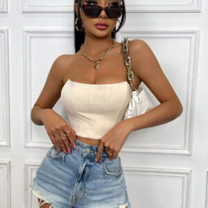 SHEIN Raffinéa Top bandeau court unicolore