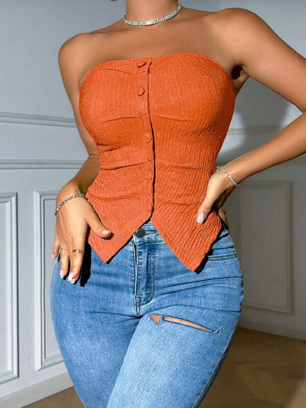 SHEIN MOOSTA Top Bandeau À Bouton Asymétrique – Image 6
