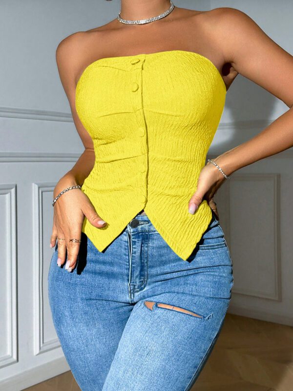 SHEIN MOOSTA Top Bandeau À Bouton Asymétrique – Image 7