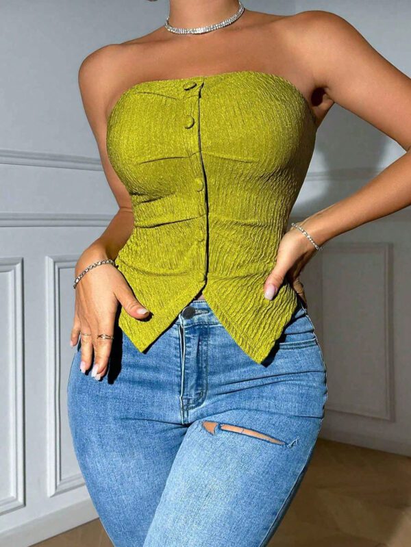 SHEIN MOOSTA Top Bandeau À Bouton Asymétrique – Image 15