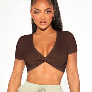 SHEIN SXY Haut D'été En Tricot À Manches Courtes