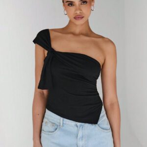 Glamine Top court sans épaule et dos nu pour femmes Glamine - Top d'épaule dégagée pour le printemps et l'été, parfait pour les vacances et les tenues de collège, la Saint-Valentin