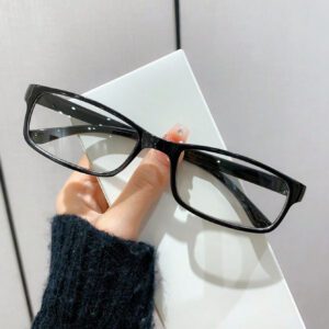1pc Women's Simple Plastic Frame Flat Glasses With Square & Rectangular Shape Clear Glasses Accessories Blue Light Glasses Accessories For Women