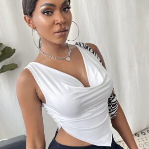 SHEIN Raffinéa Draped Front Tank Top