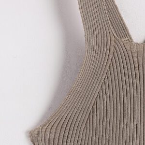 SHEIN MOOSTA Crisscross Ribbed Knit Top