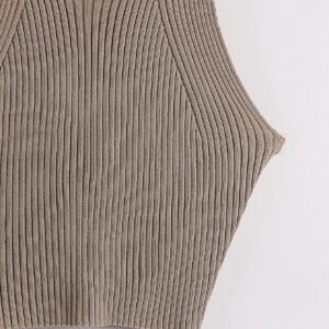 SHEIN MOOSTA Crisscross Ribbed Knit Top